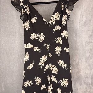 Kimchi Blue Black Romper with Cream Floral Print